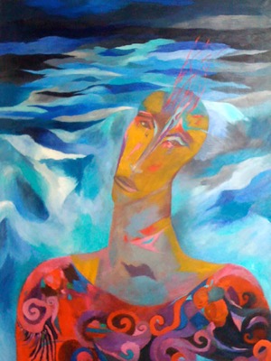 Ciel et mer - Huile sur toile