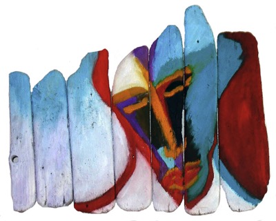 Presence - Huile sur bois flotté - Collection privée France