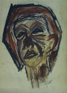 Clown - Pastel sur papier