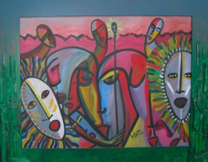 La Tribu - Huile sur toile