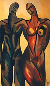 Adam et Eve - Huile sur toile - 150x250cm - Collection privée Autriche