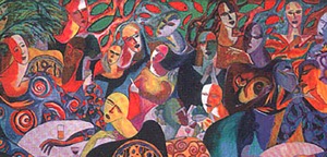 Cafè Galant - Huile sur toile - 395x268cm - Collection privèe France