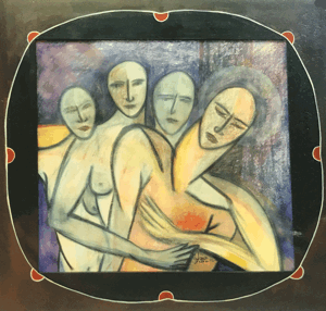 Descente de croix - Pastel sur papier - 100x100cm - Collection privée