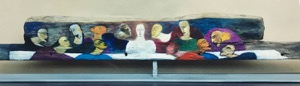 La Cene - Huile sur bois flotté - Collection privée France