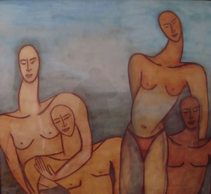 Baigneurs - Pastel sur papier - Collection privèe Belgique