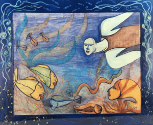 Mare - Pastel sur papier - 200x150cm - Collection privée
