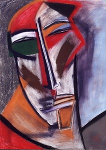Double Face - Pastel sur papier - 86x118cm