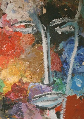 Palette - Huile sur bois - Collection privée France