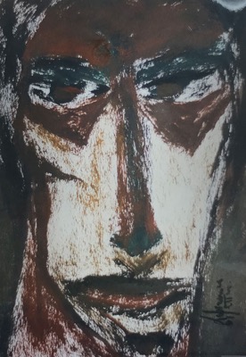 Colère 3 - Huile sur papier - Collection privée France