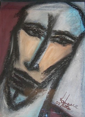 Visage - Pastel sur papier - Collection privée France