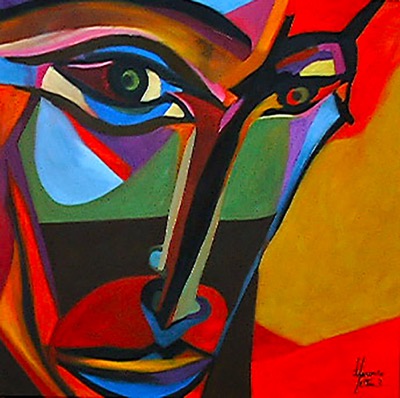 Face - Oil on canvas - 150x150cm - Private collection Italy