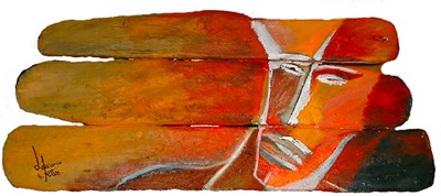 Prince Feu - Huile sur bois flotté - Collection privée France
