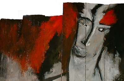 Prince Incendie - Huile sur bois flotté - Collection privée France