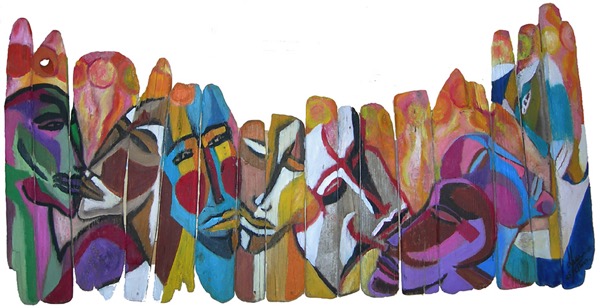 Uma festa - Huile sur bois flotté - Collection privée Autriche