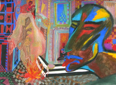 Jaipur city - Gouache sur papier 