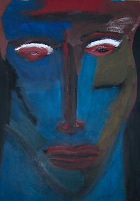 Peur - Huile sur papier - Collection de l'artiste