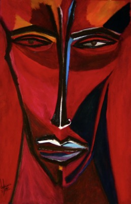 Red face - Pastel sur papier 