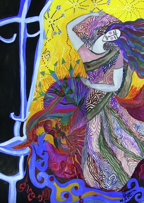 Fair Maiden - gouache sur papier - Collection privée France