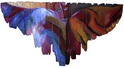 Ange Messager - Huile sur bois flotté - Collection privée Espagne