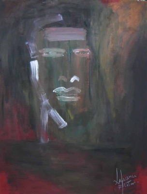 Ma Mère - Huile sur papier - Collection de l'artiste