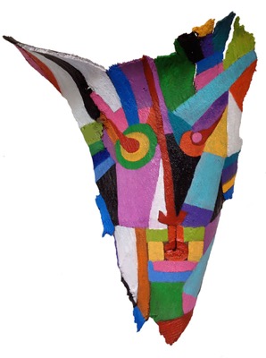 Masque 1 - Huile sur écorse - Collection privée Italie