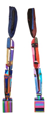 Totem 1 - Huile sur bois flotté - Collection privée Suisse