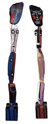 Totem 2 - Huile sur bois flotté - Collection privée Italie