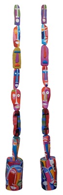 Totem 3 - Totem 1 - Huile sur bois flotté - Collection privée 