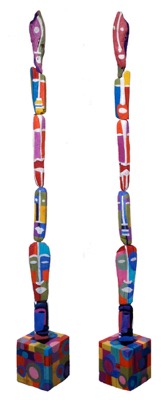 Totem 4 - Huile sur bois flotté - Collection privée  