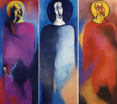 Tryptique - Pastel sur papiers -  3x 80x220cm -Collection privée USA
