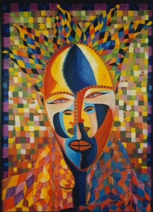 Arlequin - Huile sur toile - Collection privée