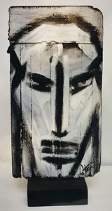 Visage - Huile sur bois - Collection privée France