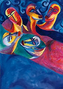 Fête - Pastel sur papier