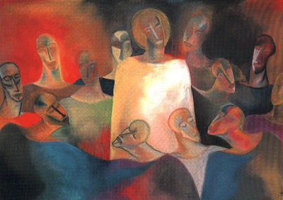 La Cene - Pastel sur papier - 225x152cm - Collection privée USA