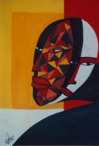 Masque - Pastel sur papier - Collection privée USA