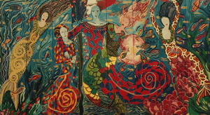 Paravent - Huile sur Medium - Collection privée