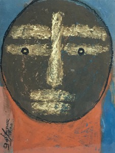 Tête ronde - Pastel sur Huile - Collection privée
