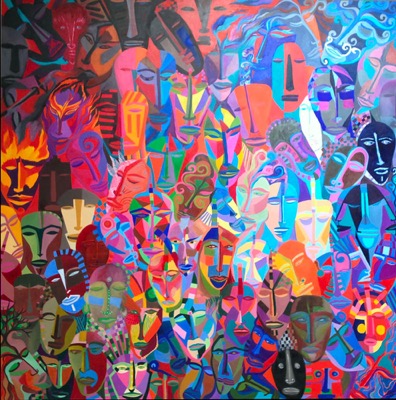 TribeS - Huile sur toile - Collection privée Allemagne
